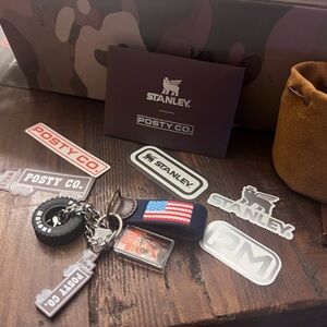 Stanley/ Post Malone POSTY collaboration keychain and stickers from box